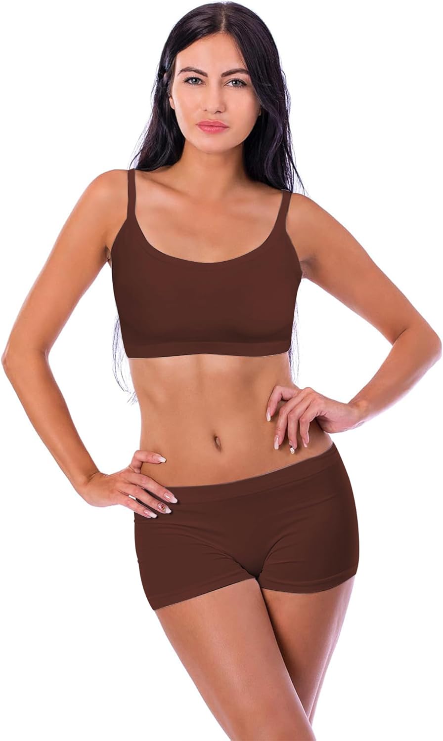 Blulu 3/6 Pieces Mini Camisole Bra Wireless Padded Bra Sport Cami Bralette with Adjustable Straps for Women Girls - Image 2