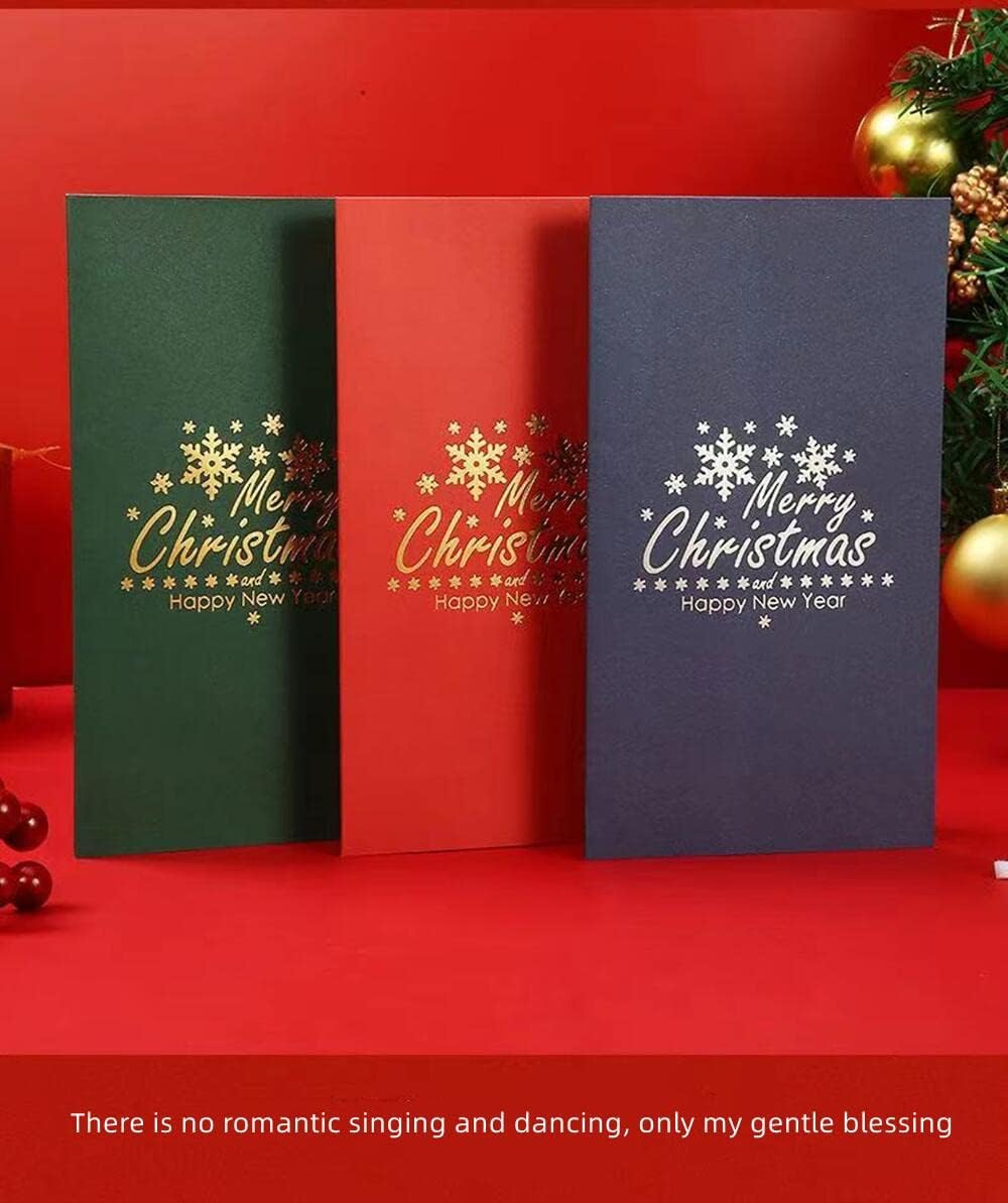 Lot de 3 cartes de vœux pour sapin de Noël 2024, vous pouvez laisser un message avec une enveloppe, adaptées pour envoyer des amis et des parents, des petites amies, de la famille, des collègues, des
