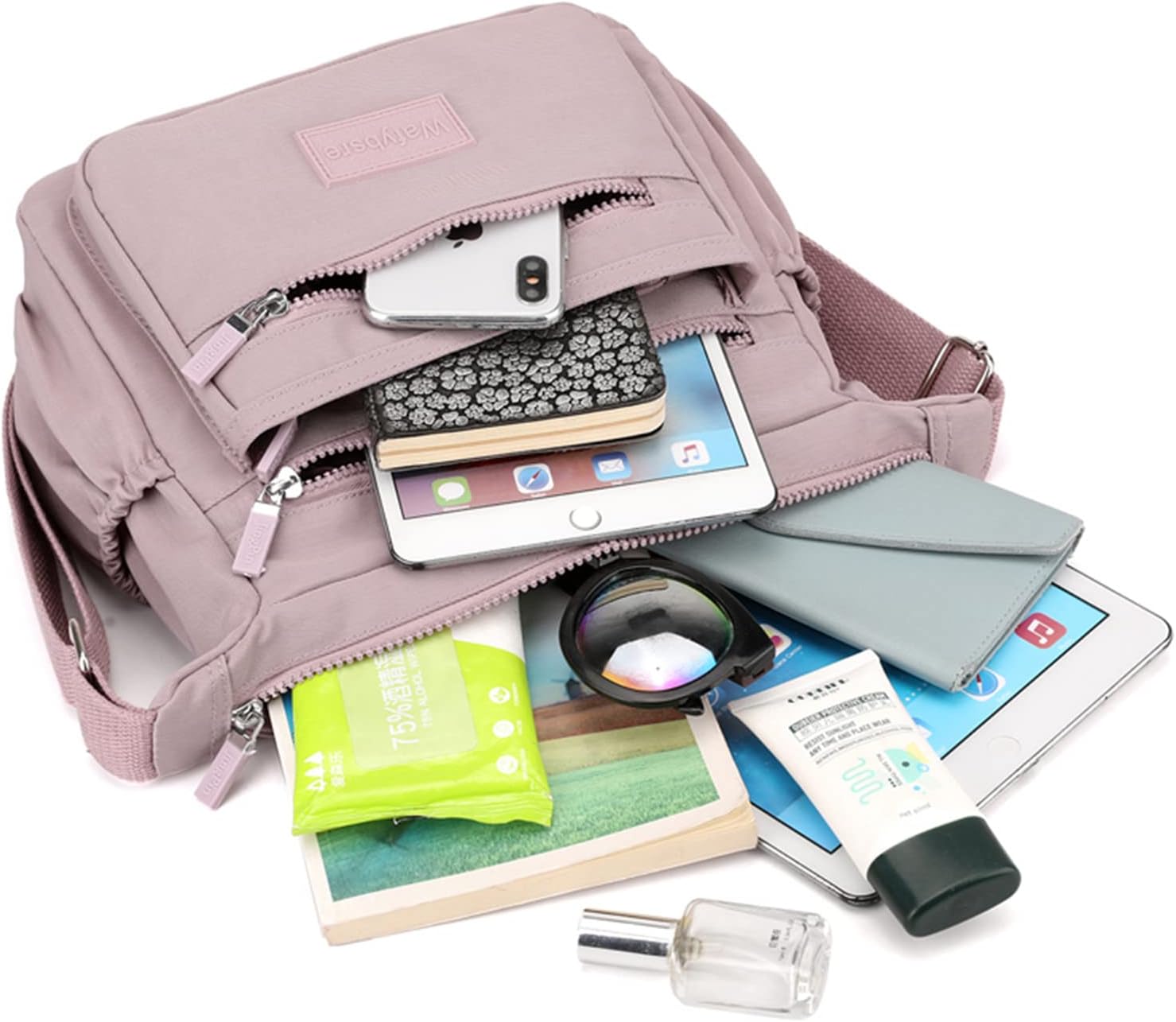 Handbags for Ladies Multi Pocket Purses for Women Messenger Shoulder Cross-body Bag - Image 4