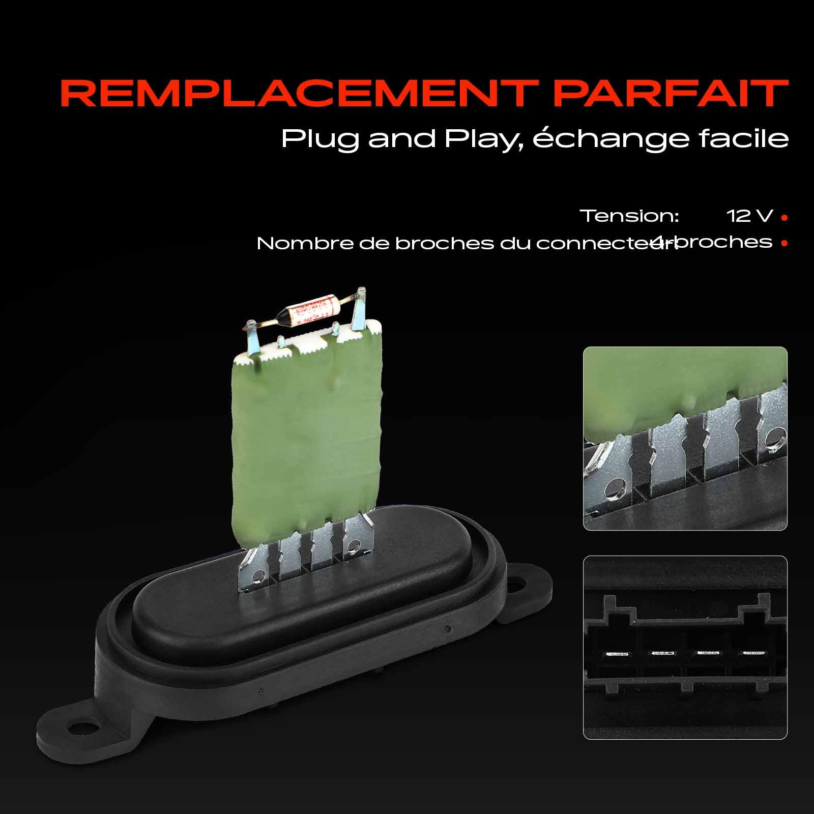 Frankberg Résistance du régulateur de soufflerie 7E0959263 | Compatible avec: M.u.l.t.i.v.a.n V T.r.a.n.s.p.o.r.t.e.r V T.r.a.n.s.p.o.r.t.e.r VI T.o.u.a.r.e.g A.m.a.r.o.k