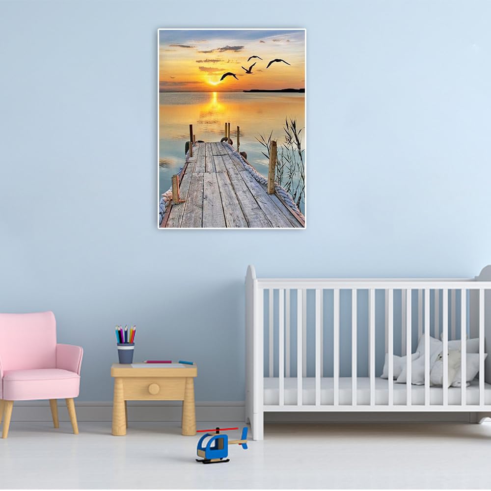 DCIDBEI Diamond Painting Paesaggi Spiaggia 40x50cm Mare 5D Diamanti Quadrati Tramonto Puzzle Con Perline Mosaico Adulti