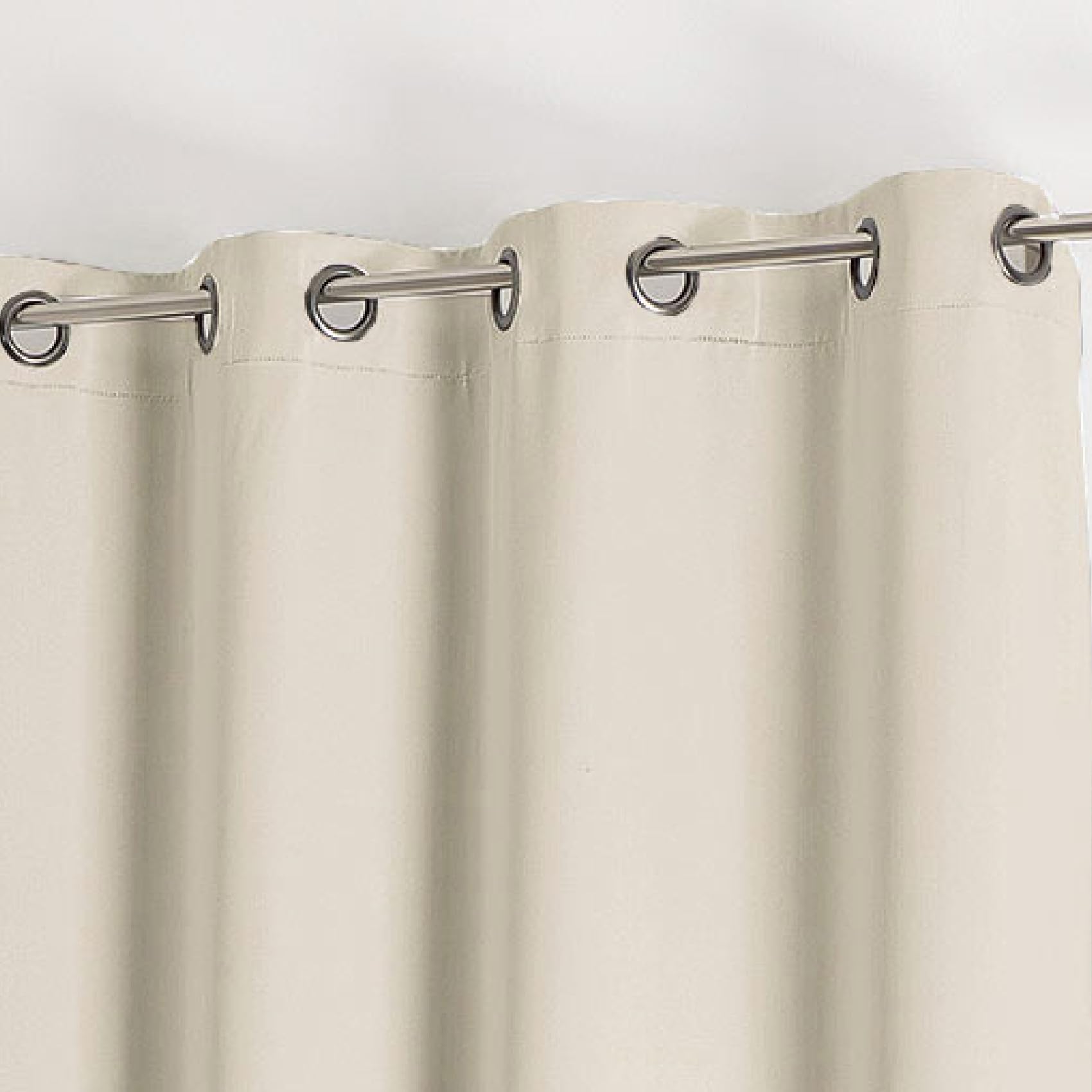 Rideau 100% Occultant Ignifugé M1 Non Feu - Polyester Unis - Non Feu M1, Isolation Phonique et Thermique - Idéal pour Chambre, Salon, Hôtel - 140 x 260 cm - Écru
