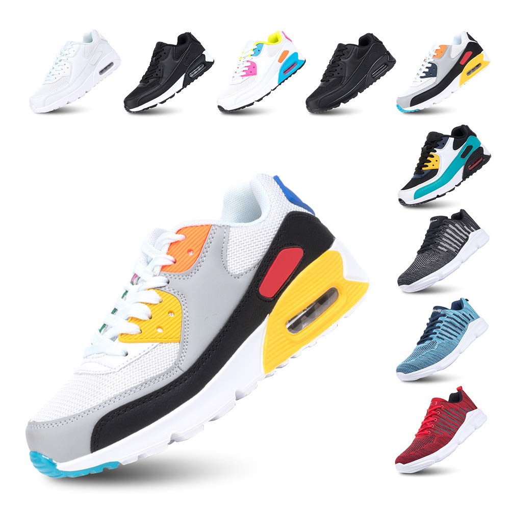 Hitmars Scarpe Running Uomo Donna Donna Ginnastica Sneaker Leggere Traspirante Outdoor Sportive Calzature da Corsa Pallavolo Tennis Nero Verde Bianco Rosa Giallo EU36-EU47