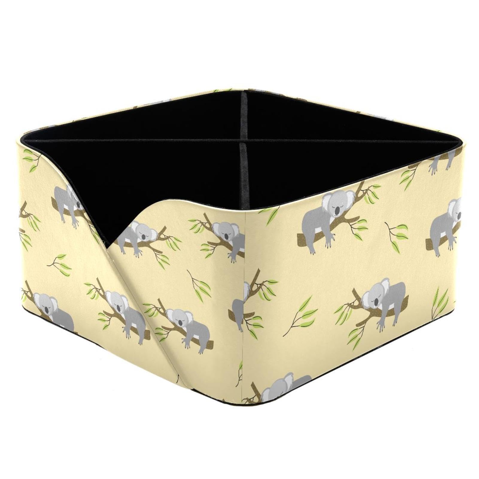 KengjuTesu Koala Sleep Tree Cute Desktop Organizer Pen Holder, Rectangular Pencil Cup for Office, Study and Makeup Stations