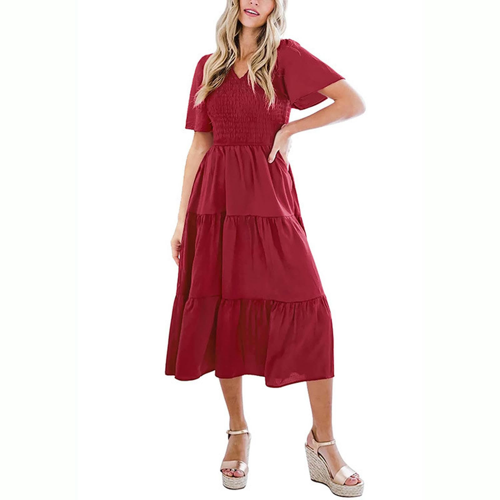 Robe bohémien fleurie idéale pour les vacances et pique-niques