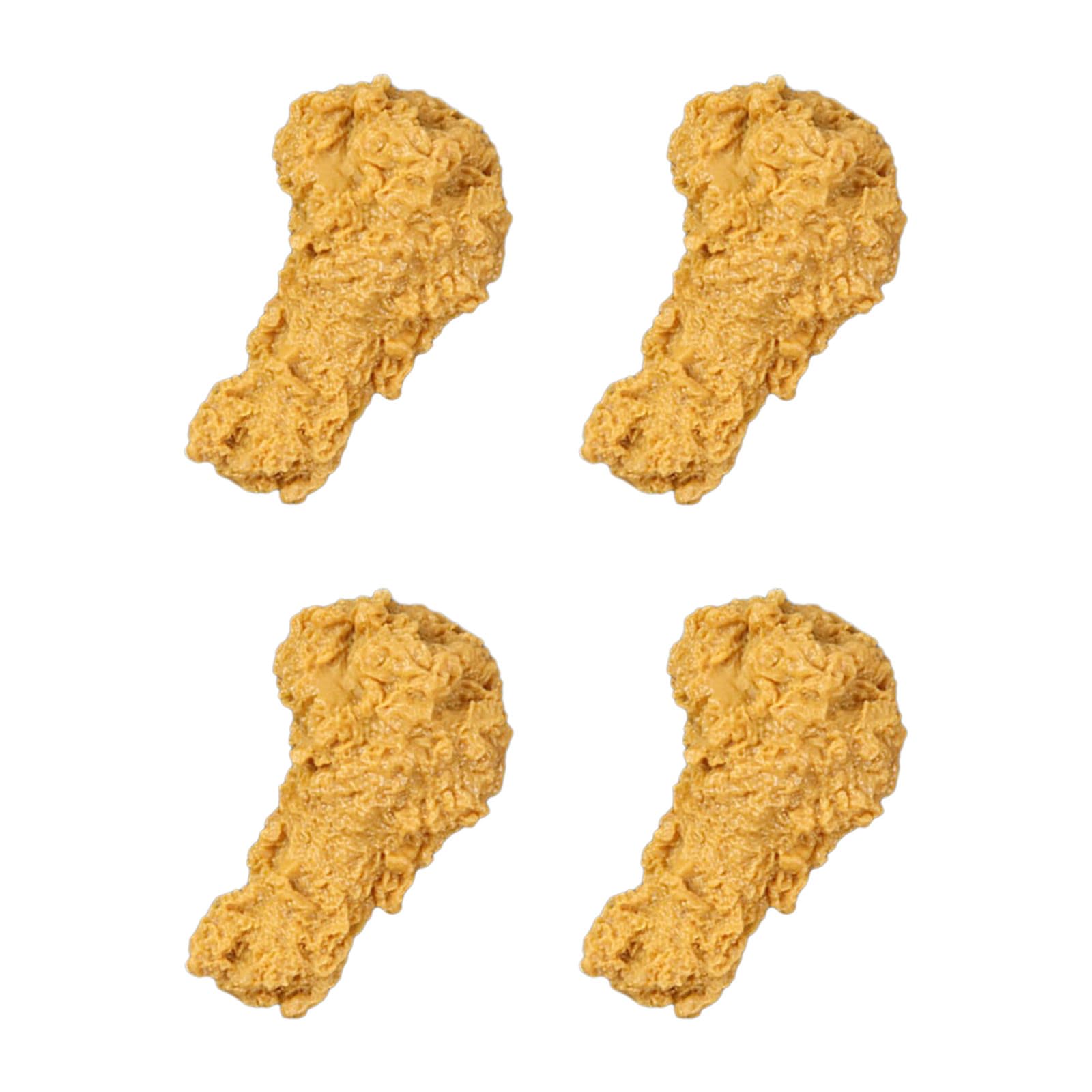 Buxuaaaa Fried Chicken Legs 4Pcs Simulation Food Fake Fried Chicken Wing Leg Kid Toy Window Restaurant Hotel Display Props Kitchen Decorations Simulated Chicken Wing