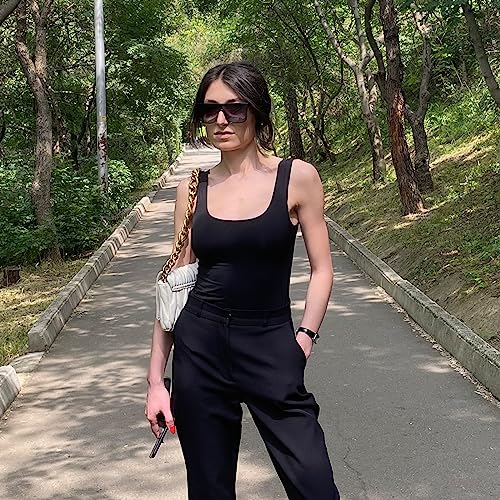 SHES Oversized Square Sunglasses for Women Flat Top Shield Shades Trendy Big Siamese Lens SH10082