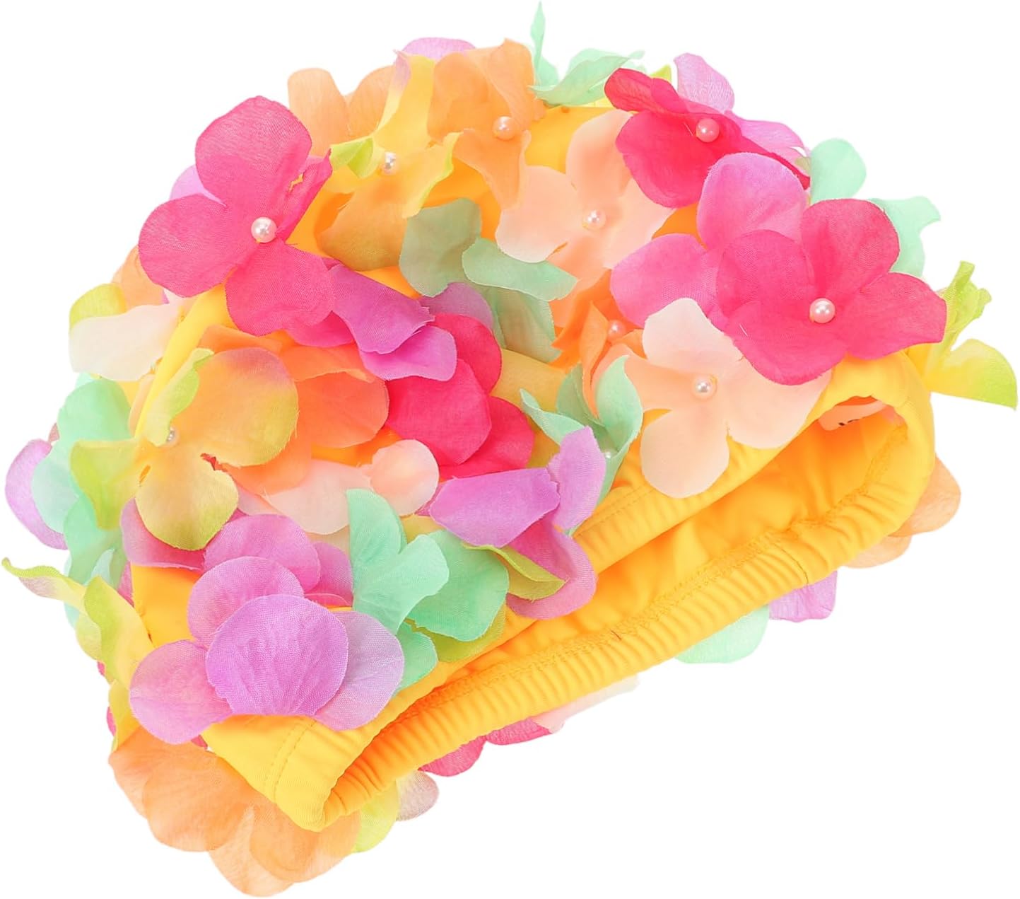Milisten 5pcs Women's Swim Cap Flower Design Comfortable Fit for Braids and Long Hair Nylon Material