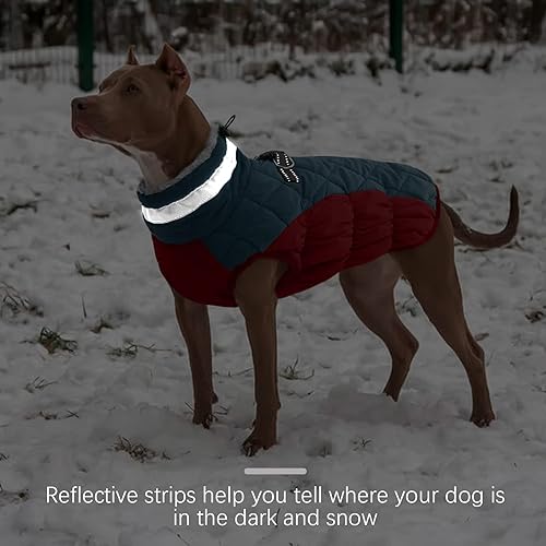 Miniatura 4 de FUAMEY Chaqueta de invierno para perro, abrigos para clima frío para perro, chaleco acolchado para perro, ropa cálida con cremallera, resistente al