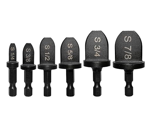 Juego de 6 brocas de estampación con vástago hexagonal de 14 de pulgada, herramienta HVAC, brocas de cobre, kit de reparación de brocas expansoras