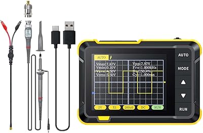 Kokiya Mini Digital Oscilloscope Voltage Continuity Tester 200KHz Portable 2.5 MS/S Sampling Rate 400V Portable Digital Oscilloscope for Teaching, High Standard