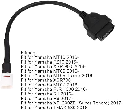 Motorcycle Diagnostic Cable,4 Pin to OBD2 Fault Code Reader Motorcycle Scanner Diagnostic Cable OBD2 Scanner Cable Fit for