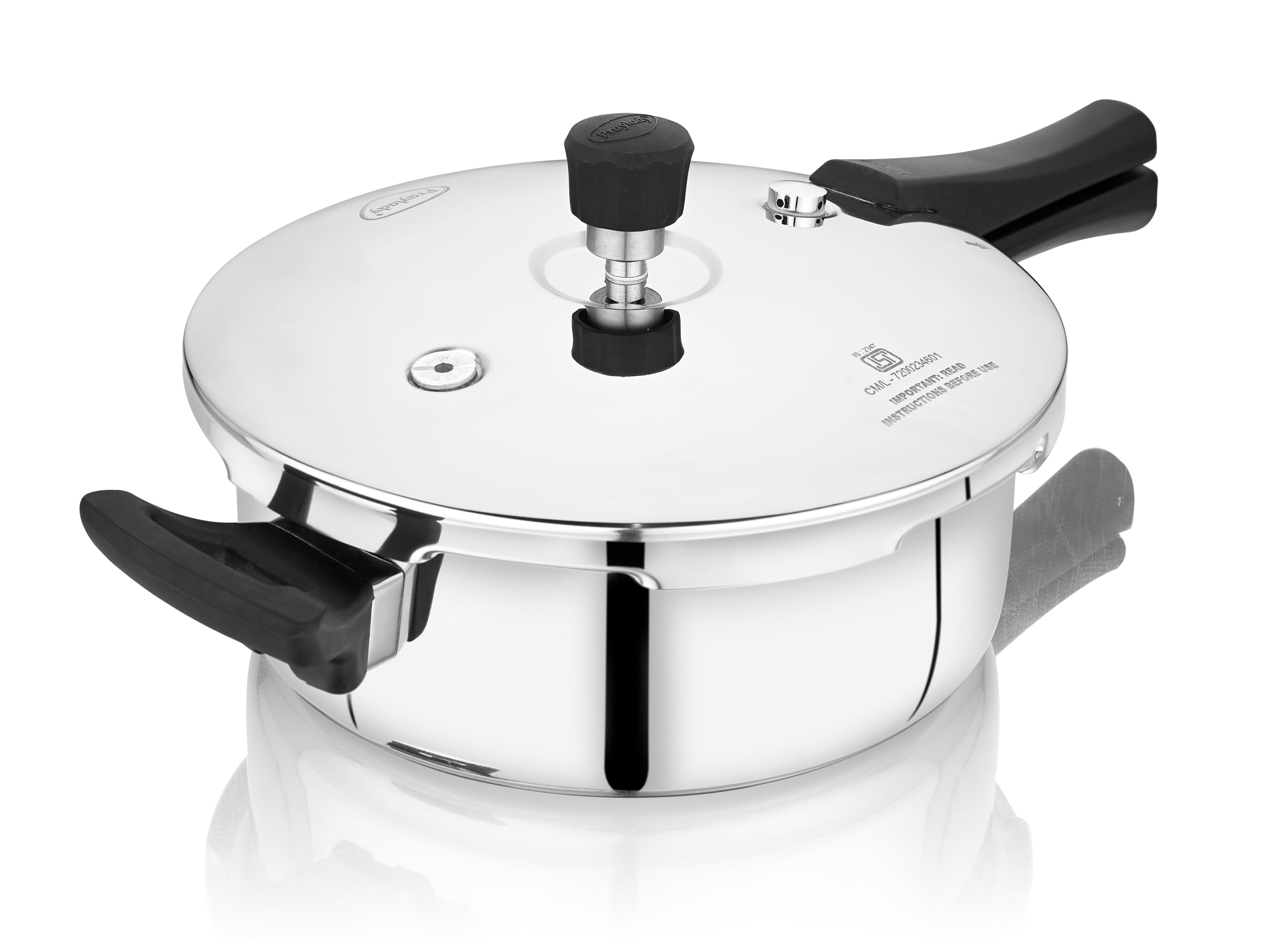 Praylady Triply Stainless Steel Pressure Pan 3.5L | Heavy-Duty Tri-Ply Construction | Dual Safety Valve & Spring Valve | Gas & Induction Compatible | BIS Certified | Healthy & Safe Cooking-image-28