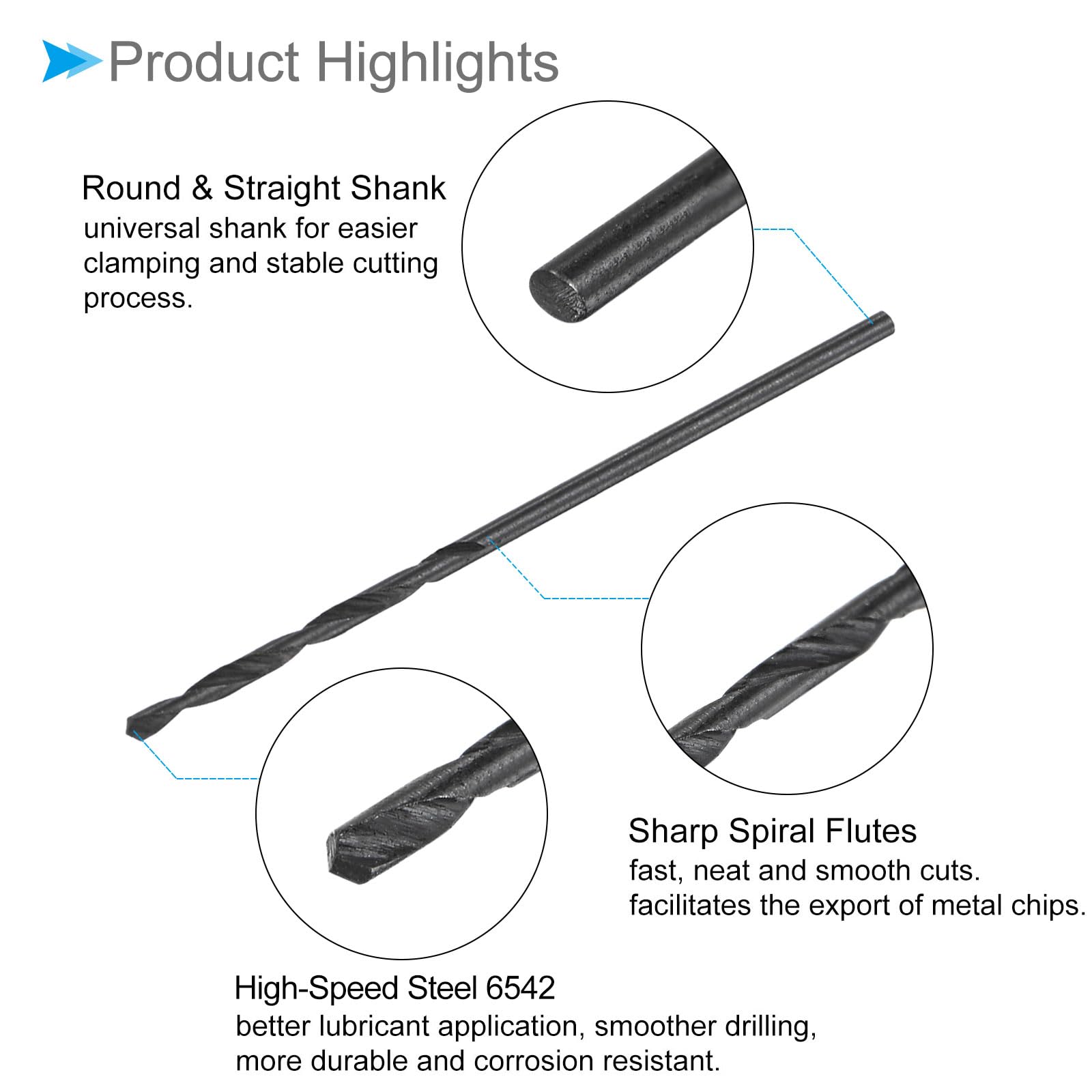 CoCud 6542 Forets Hélicoïdaux En Acier Rapide, 1,2mm Diamètre 37mm