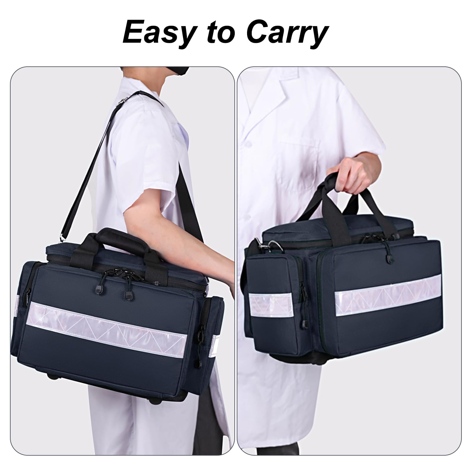 Bolsa médica grande vacía, bolsa profesional de emergencia para traumatismos, bolsa de primeros auxilios de viaje, organizador de suministros médicos, almacenamiento para cuidado de la salud