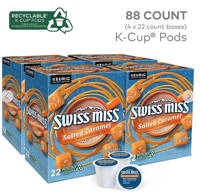 Salted Caramel Swiss Miss Hot Cocoa Mix K-Cup Pods 88 count