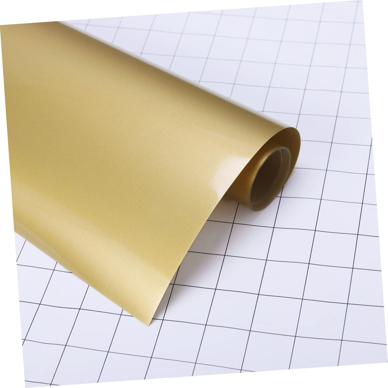 SHINEOFI Lot De 2 Rouleaux De Vinyle PU Brillant pour Transfert Thermique pour T-Shirts Vêtements De Sport Extensible Robuste Facile À Découper Couleur Or