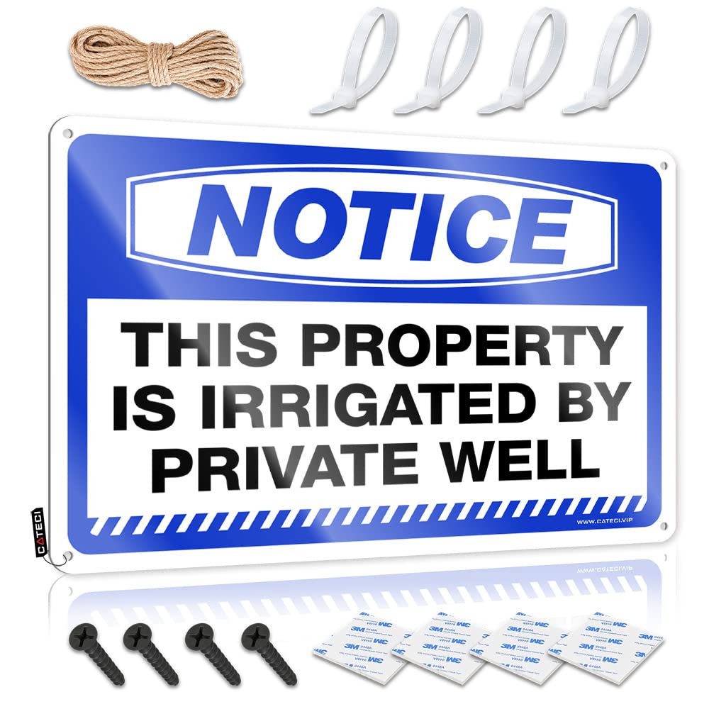 Tin Signs Notice This Property Is Irrigated By Private Well Tin Sign Dorm Door Sign Tin Signs For Man Cave(30X40CM)