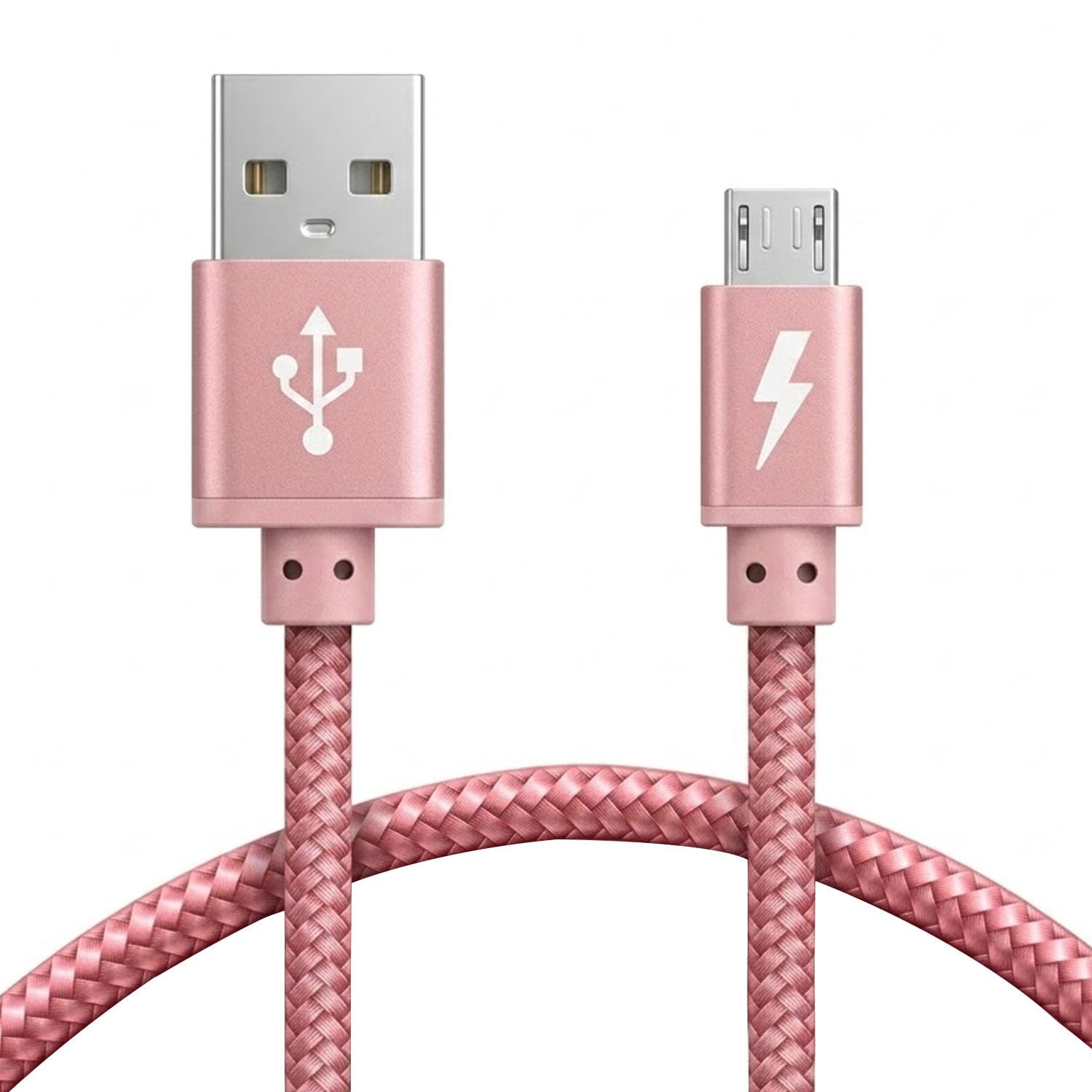 iSOUL Micro USB Cable, Rose Gold 1M Android Charger Cable 2.4A Nylon Braided Fast Charging Cables for PS4, Samsung Galaxy S7 S6 S5 J7 J5 J6 J3, Note, LG, Nexus, Nokia, Xbox, HTC,Sony, Kindle Fire