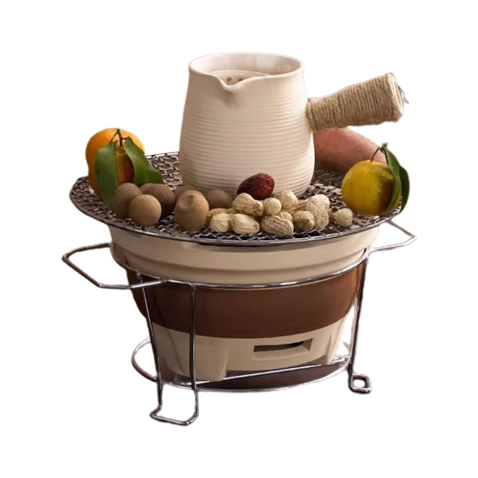 Barbecue au charbon d'extérieur compact pour cuisson sans gaz