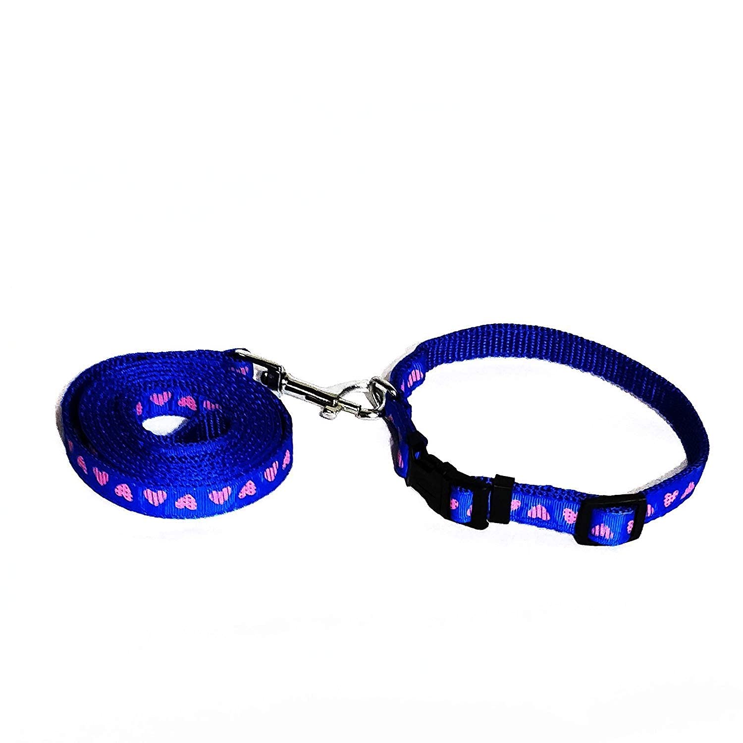 PetCeptual Printed Dog Collar and Leash Set for Small Puppies - Blue (B099X1YDTB) Amazon Price History, Amazon Price Tracker