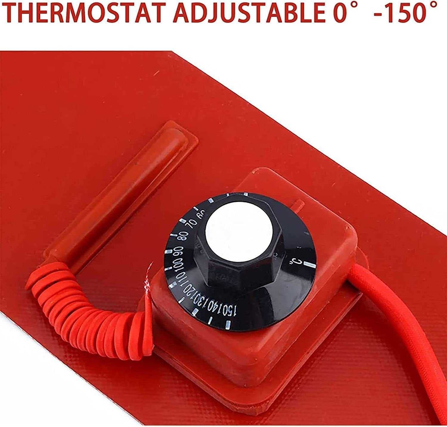 Chauffe-fût à huile en métal Réchauffeur de silicone de 200 L/55 gallons, réchauffeur de seau de chauffage de bande de baril de chauffage de baril d'huile en métal robuste de 1/2 kW, avec thermostat