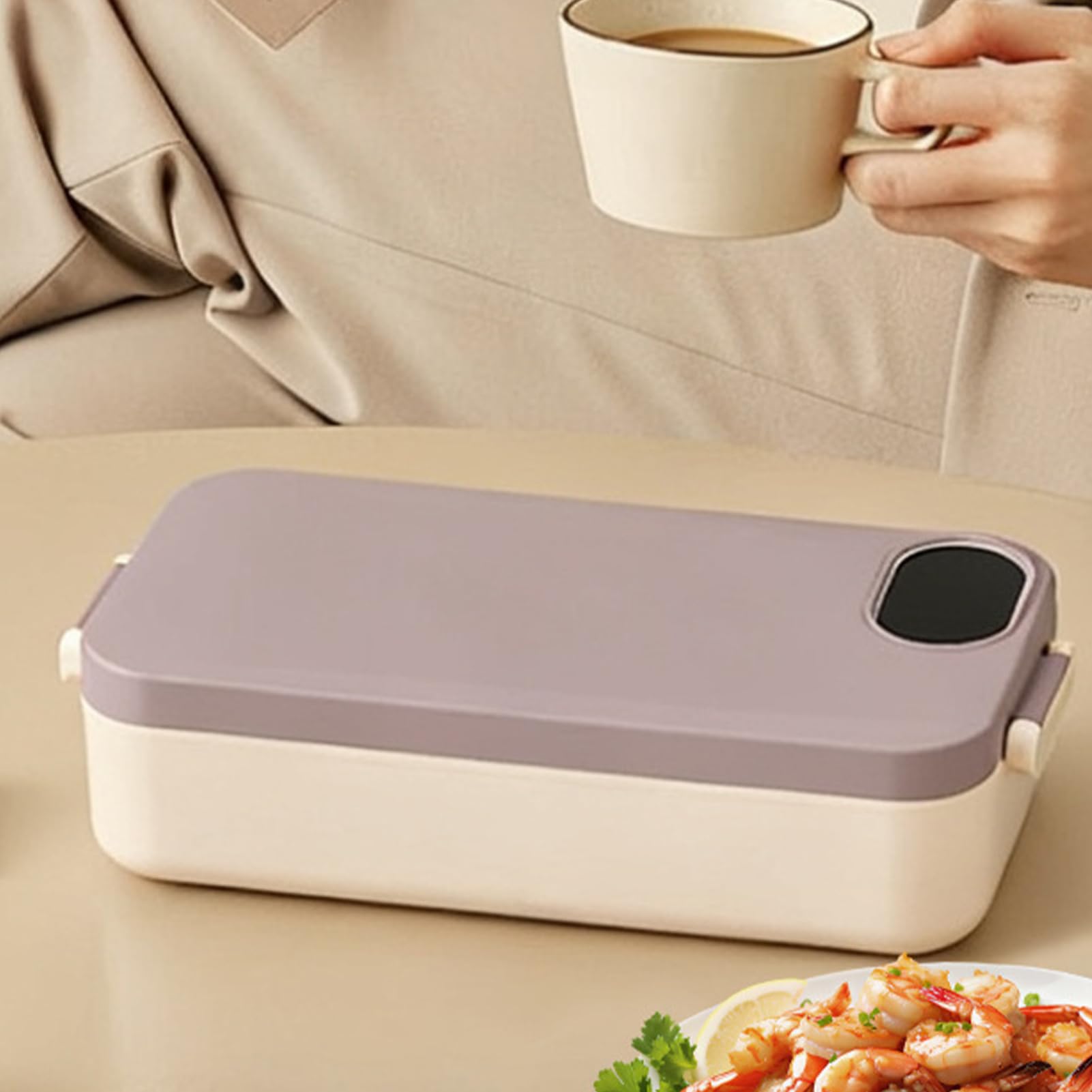 Scatola Pranzo Elettrica per Uso Adulti Scaldavivande Portatile | Termoscatola Elettrica con Contenitore in Acciaio Inossidabile Per Ufficio Viaggio Scuola e Famiglia