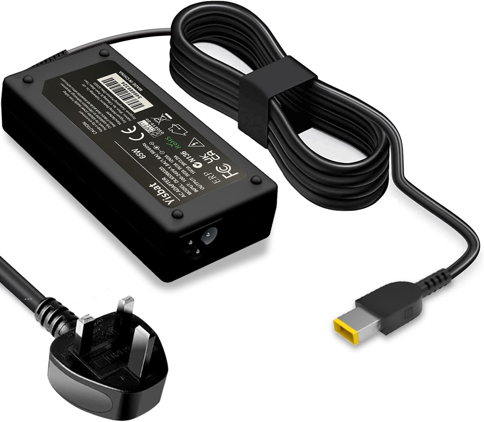 Lenovo Laptop Charger,65W Yellow USB Adapter Power Supply for Lenovo