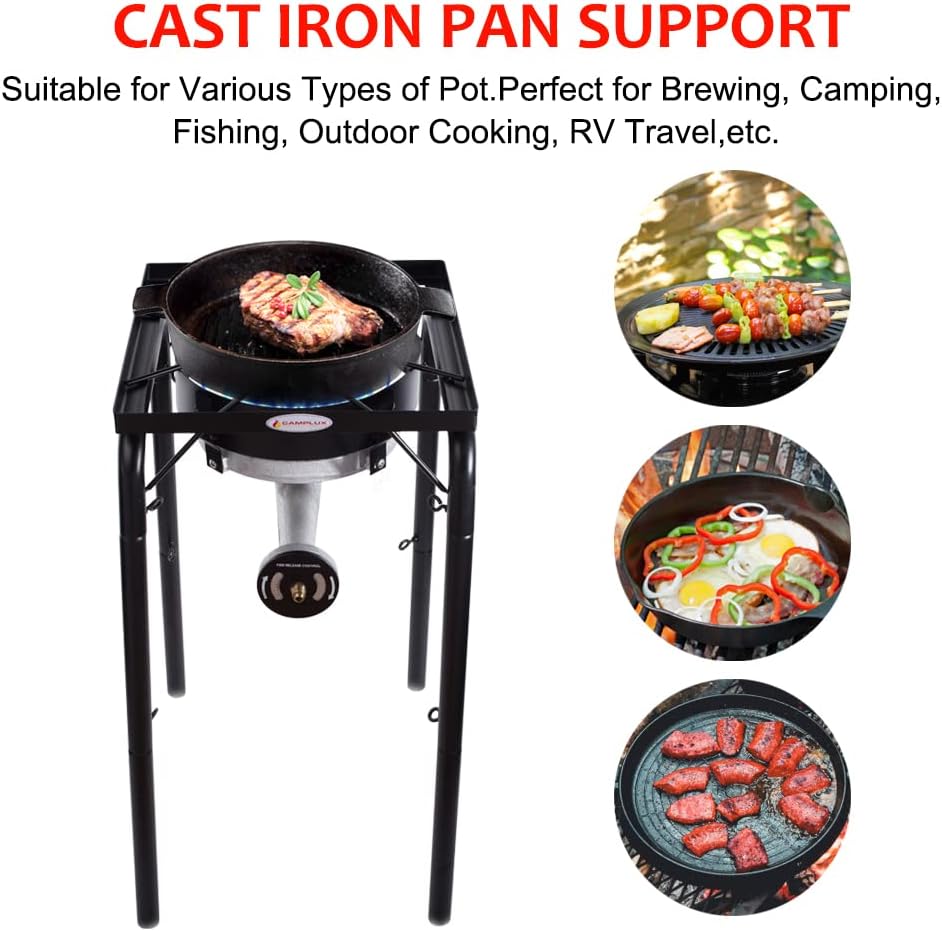 Camplux Propane Burner 200,000 BTU, Single Outdoor Stove, Propane Gas Cooker for Home Brewing, Turkey Fry : Patio, Lawn & Garden