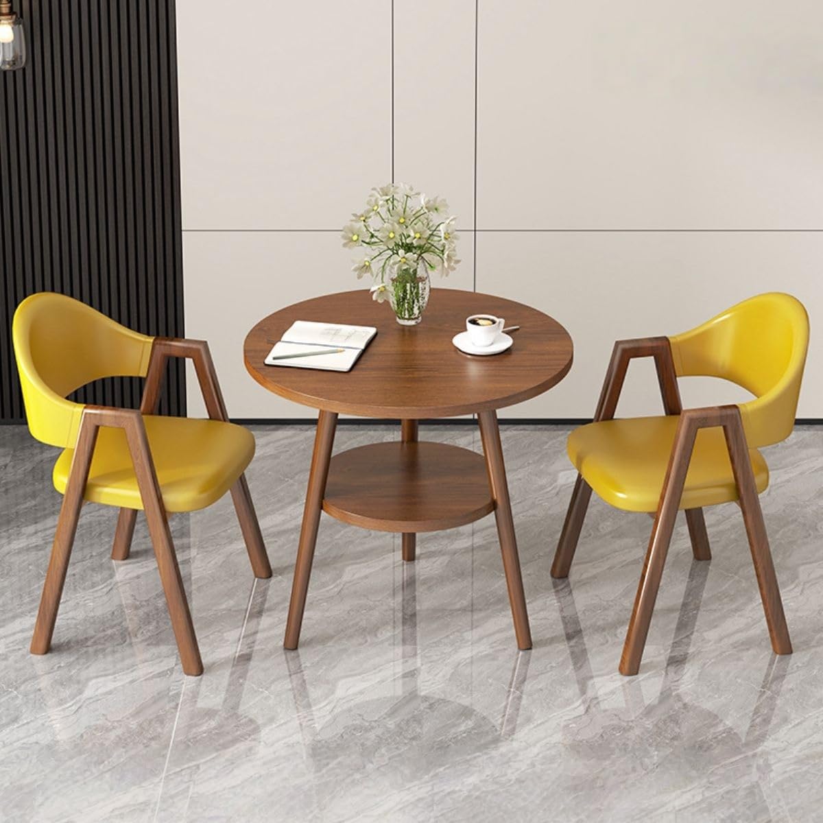 Office Reception Desk and Chair Set, Small Dining Table with Chairs, Business Coffee Leisure Table and Chair Set for Lounge, Living Room, Kitchen, Cafe, Small Spaces