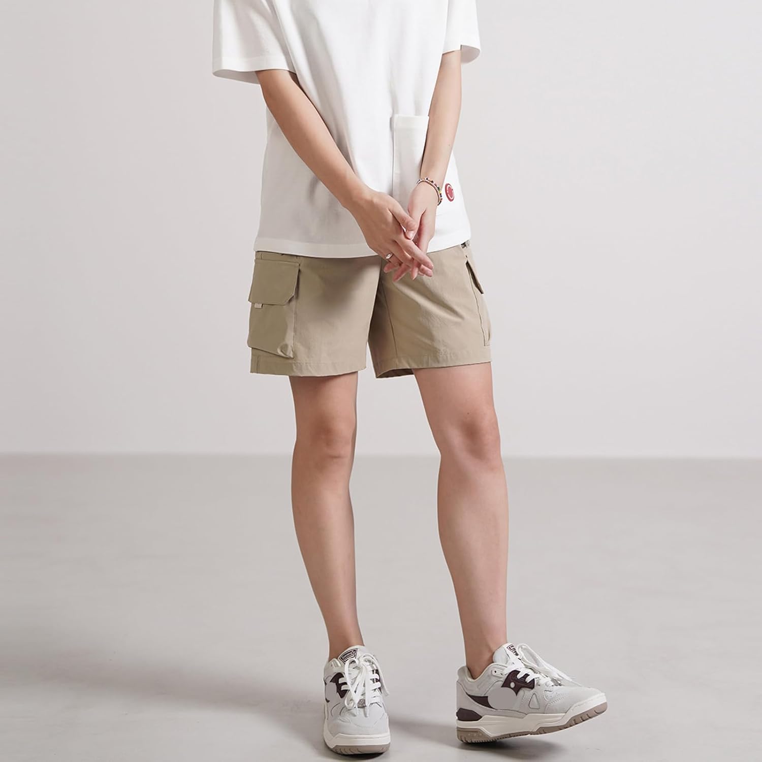 Hewlshawn Women's Shorts Hiking Cargo Pants with Pockets Athletic Casual Elastic Waist Bermuda Streetwear Shorts for Summer - Image 2