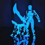 Titan 13 Action Figures (Grow in The Dark Blue) T13 3D Action Figure Set Already Assembled Dummy Robot Nova 13 Printed Multi-Jointed Movable Toy for Gift Collectors (Blue Black + Dog)