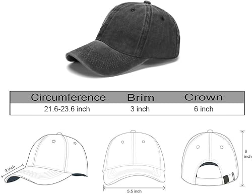 Miniatura 7 de Gorra de béisbol bordada para mujer, diseño vintage de mezclilla desgastada