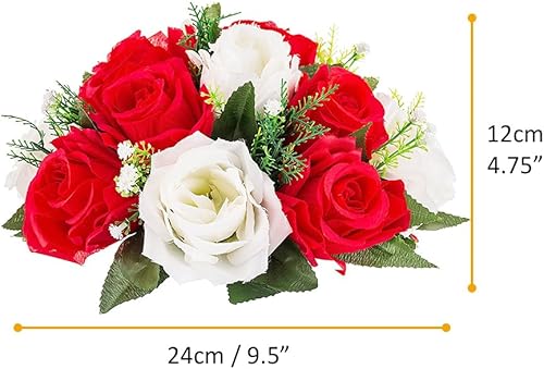 Miniatura 2 de 10 arreglos de bolas de flores artificiales, centros de mesa florales falsos, ramo de rosas de boda para fiestas, día de San Valentín, centros de