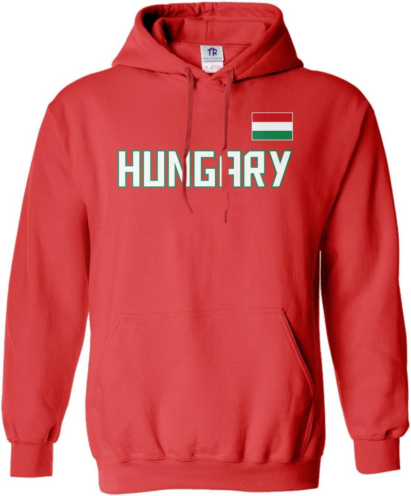 Threadrock Men's Hungary National Pride Hoodie Sweatshirt