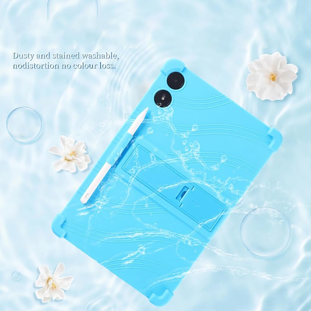 Compatible with Case for Redmi Pad Pro 12.1 INCH tablet, Full Coverage Ultra Slim adjustable Stand Silicone Shockproof Lightweight Protective Cover Case (Sky Blue)
