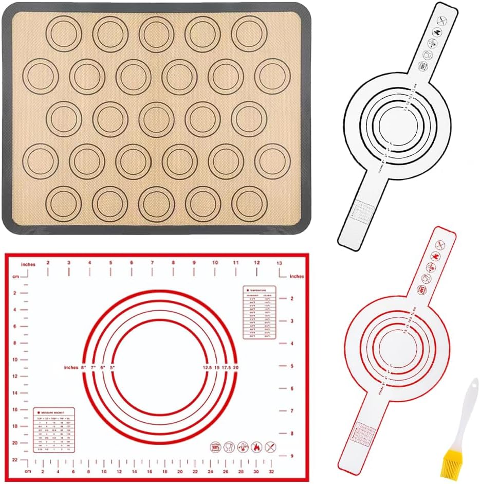Small Silicone Baking Mats Quarter Sheet Baking Mats Non Stick Silicone Liners, BPA Free, Professional Grade Silicon Baking Sheet for Cookies, Macarons Bread & Pastry, Toaster Pad Set of 4 Pack