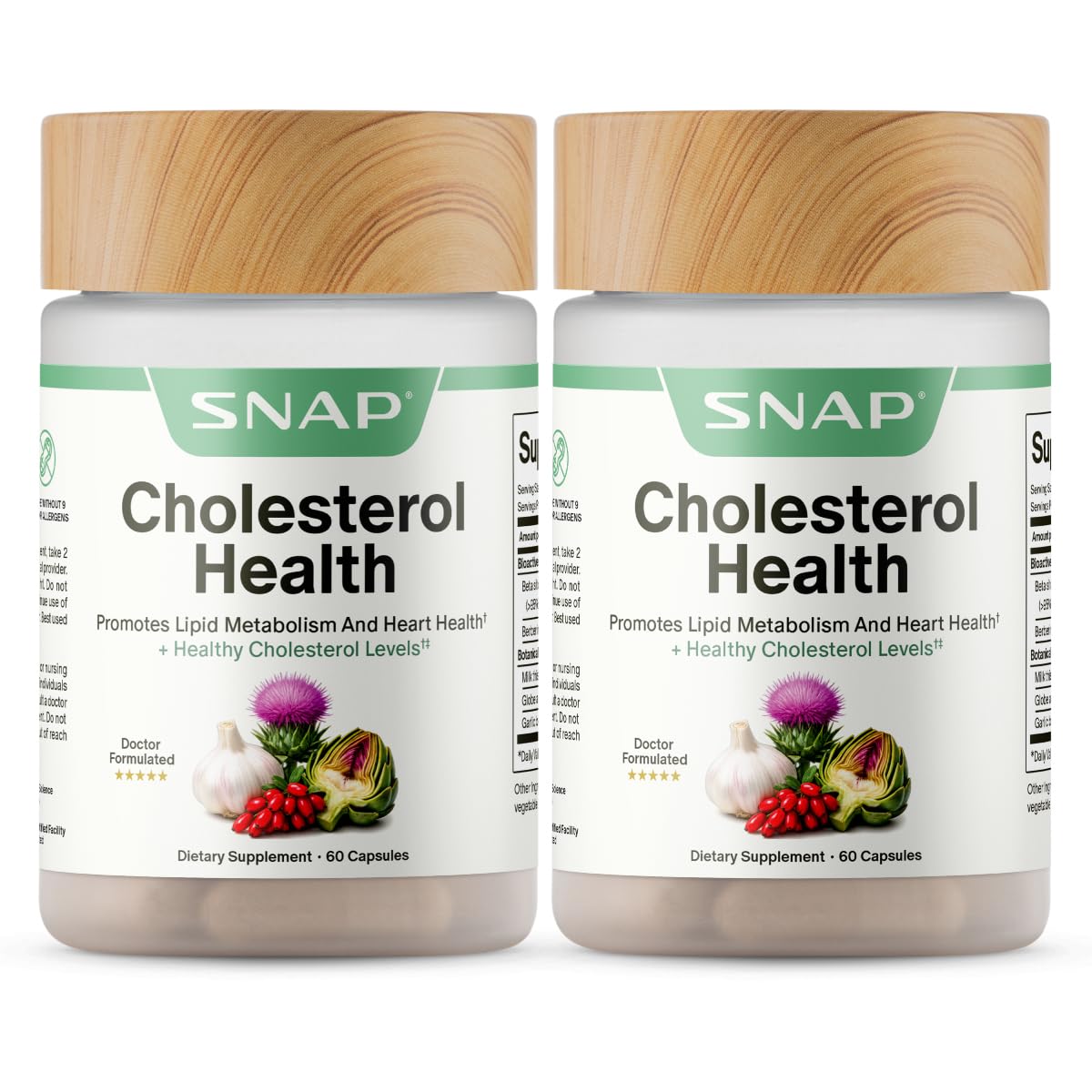 Snap Supplements Cholesterol Health, Berberine, Milk Thistle, 60 Capsules — Amazon image 12
