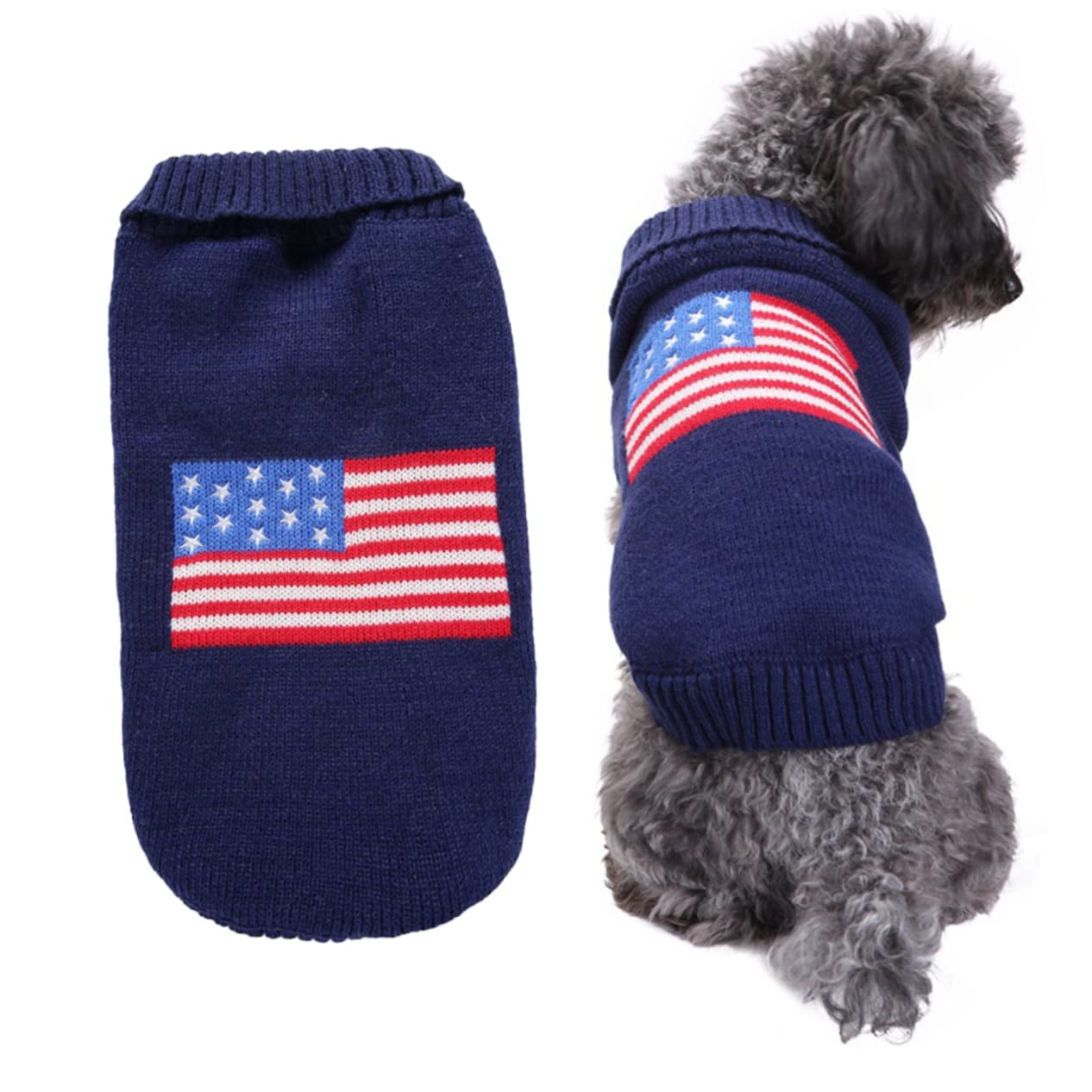 minkissy Lot de 3 Tricots pour Animal de Compagnie - Pull d'hiver pour Animal de Compagnie - Pull de Noël en Tricot pour Chien - Vêtements Amusants pour Chien - Sweat à Capuche pour Animaux de
