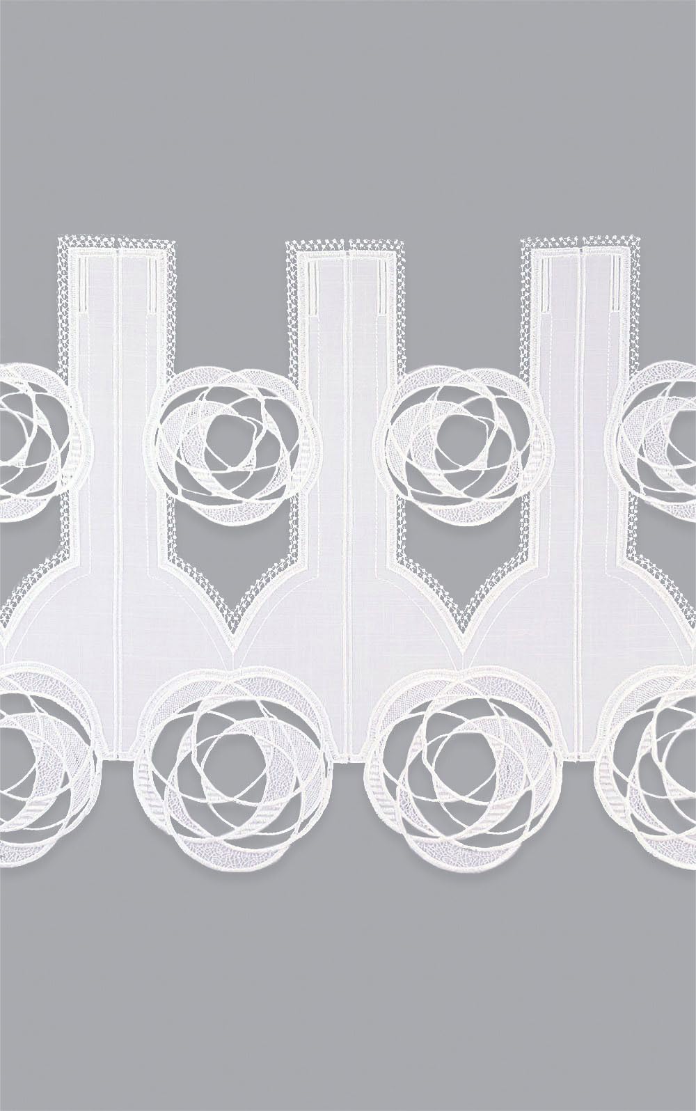 Plauener Spitze Scheibengardine Circles (Bx H) 80cm * 42cm weiß