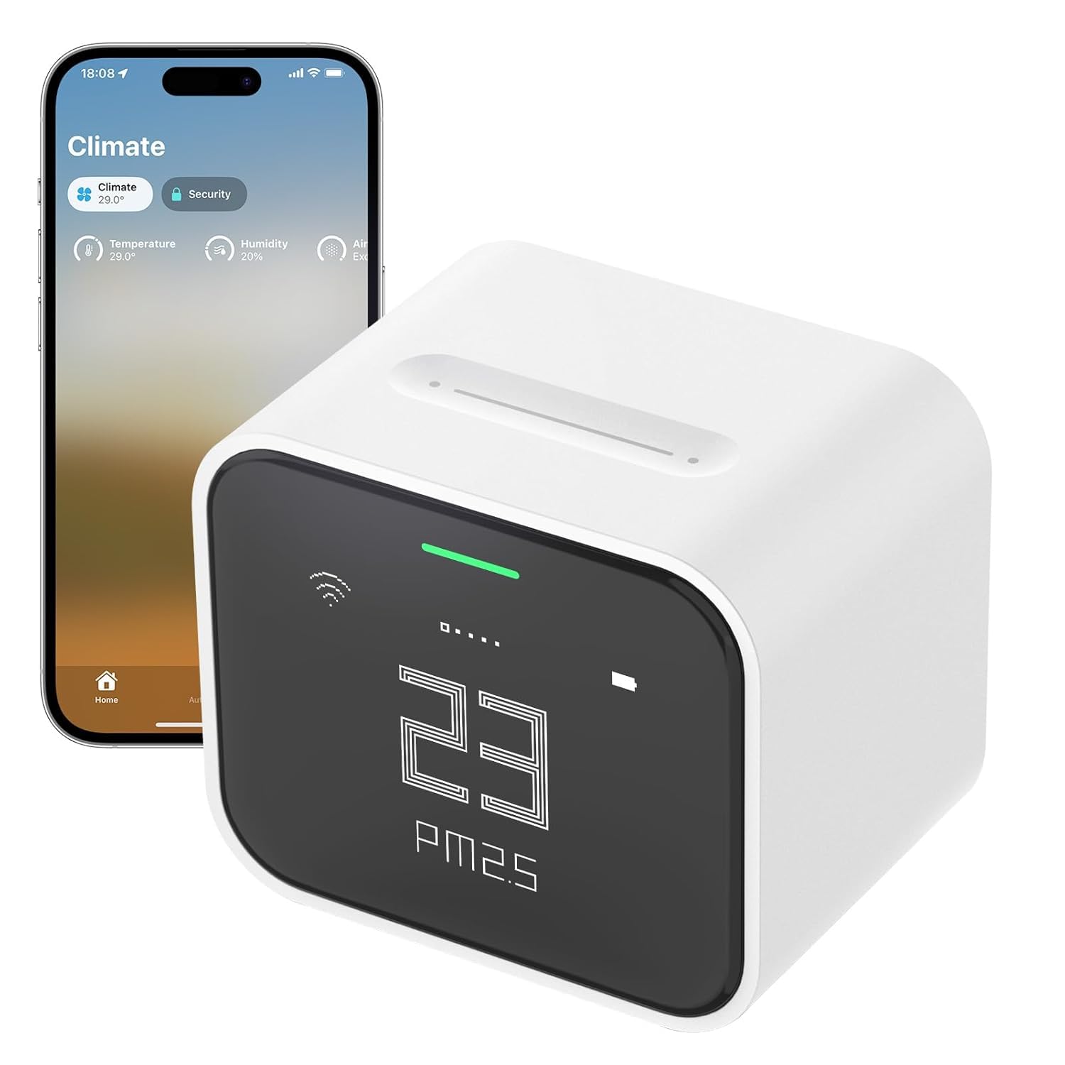 Qingping Air Quality Monitor Lite with Wi-Fi, Supports HomeKit, Detects PM2.5, PM10, CO2, Temperature and Humidity, Tests Indoor Air Pollution with Accurate Measurement-image-23
