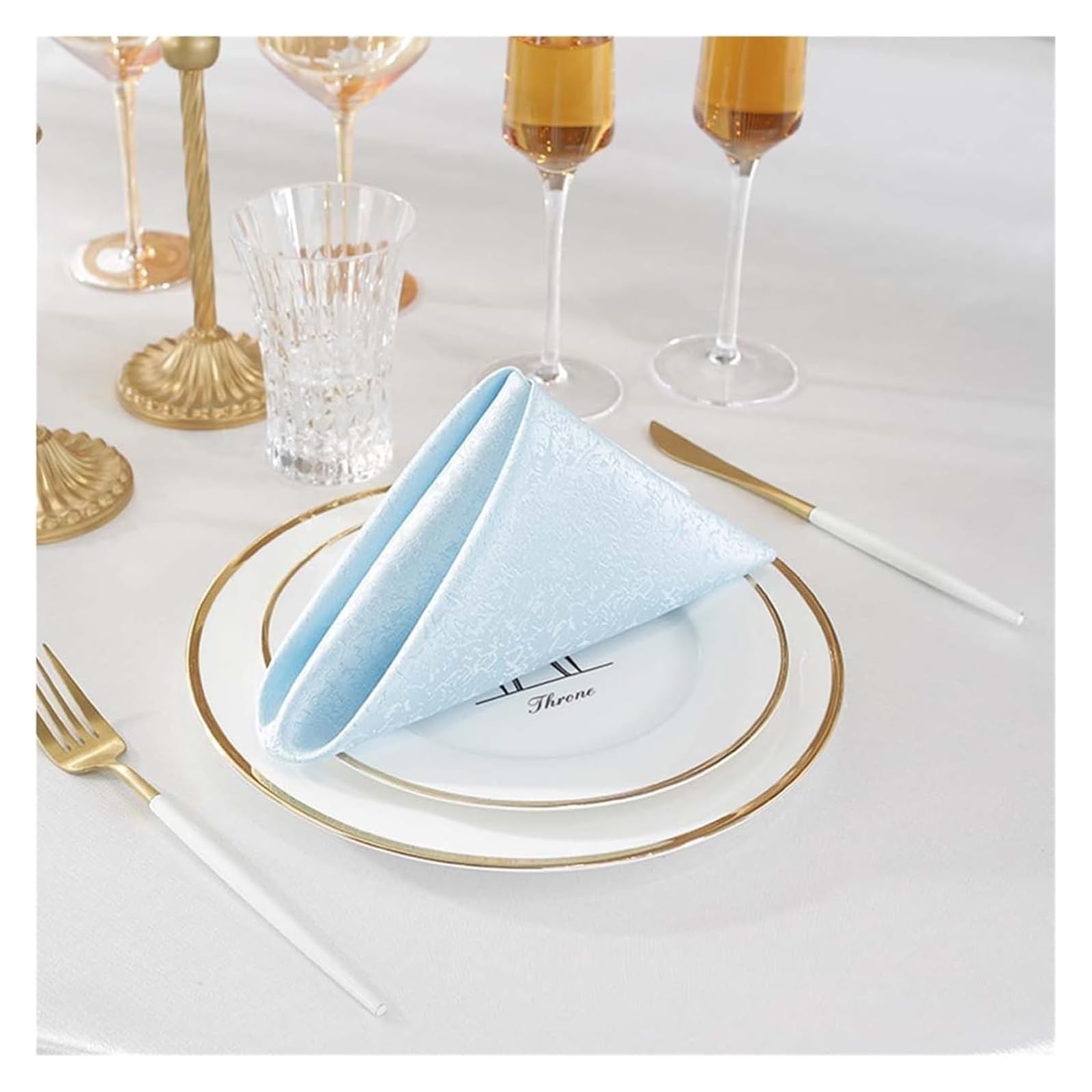 Cotton Table Napkins, Multicolor ester Jacquard 10-Pack 45x45cm Reusable Dinner Napkin(Type 36)