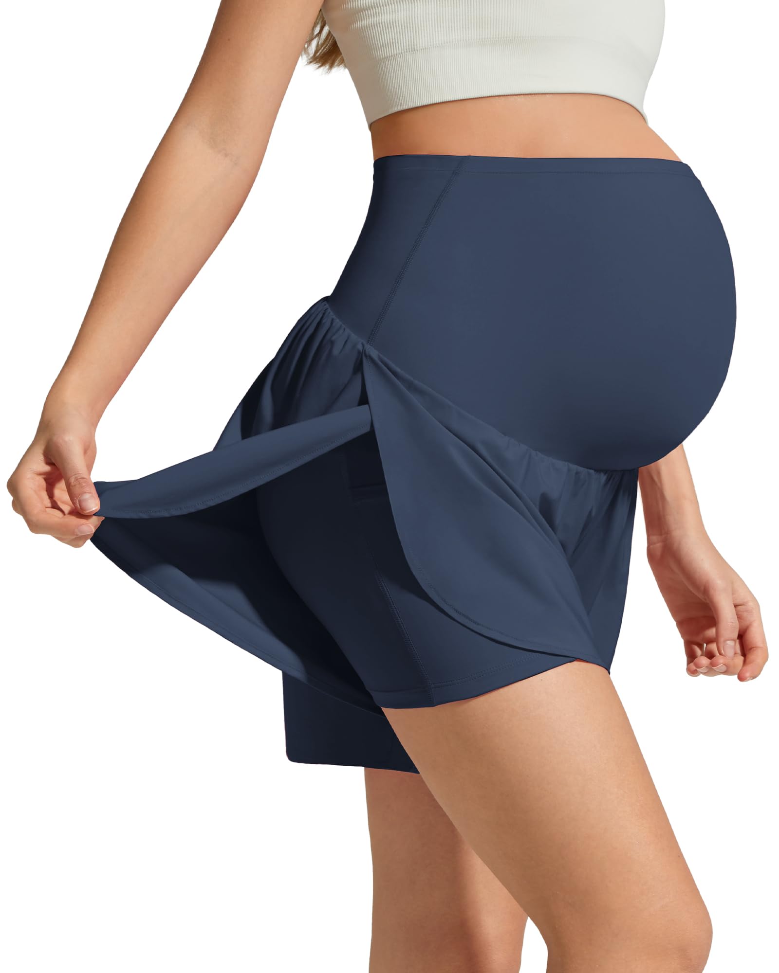 G4Free Chillwhisp Short de maternité fluide pour femme avec poche et doublure intégrée
