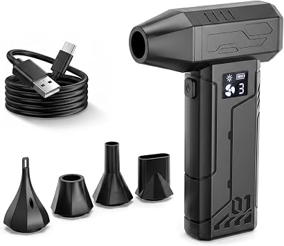 Compressed Air Duster 150000RPM, Super Power Electric Air Duster Cordless