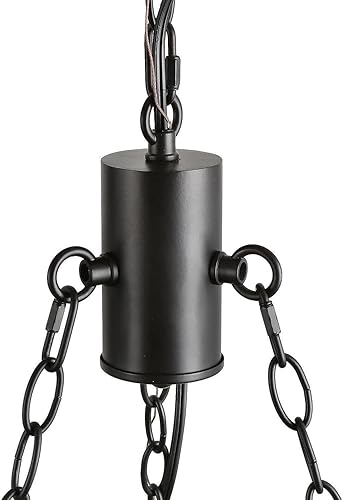 Miniatura 6 de Candelabros de granja rústicos redondos con rueda de vagón de 6 luces para comedor y sala de estar, dormitorio y vestíbulo