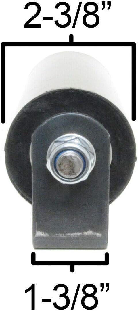 6" Sliding Gate Guide Roller Hard Rubber Roller with Removable Axle Bolt Pair #PGS18
