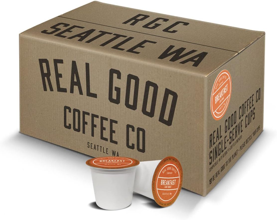 Real Good Coffee Co Breakfast Blend Light Roast Coffee K Cups 72 Count
