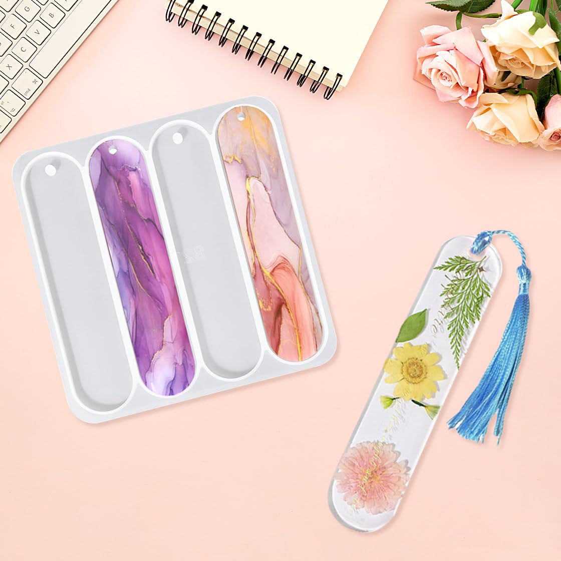 24PCS Bookmarks Silicone Mold with Tassel - Image 4