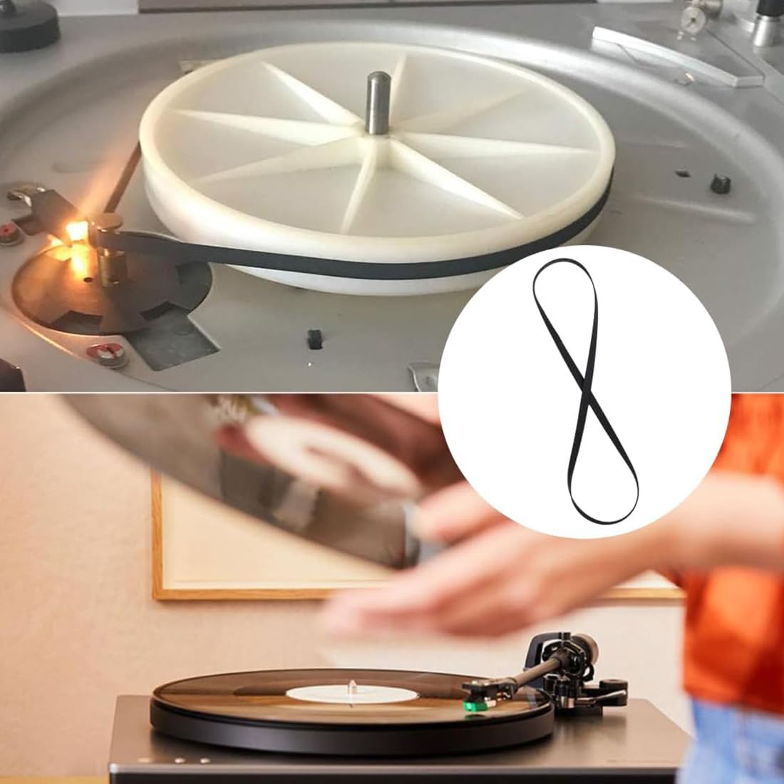 Platine Vinyl AKAI AP-B110 - Courroie Pour E Tourne-disque Courroie Pour Platine