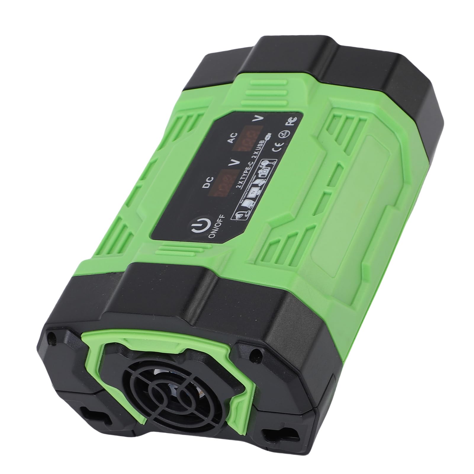 Eujgoov Cargador Inversor de Corriente para Automóvil de 300 W, 12 V A 220 V CA, con 2 Tomas de CA, 2 Puertos USB C PD, Puertos USB A QC, Pantalla Digital para Carga en Movimiento